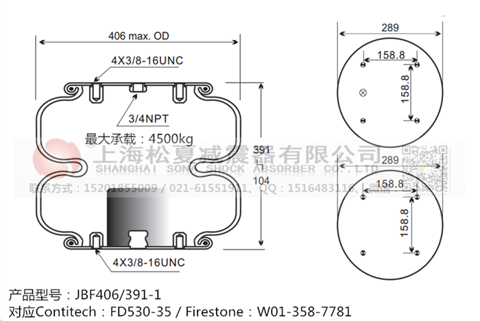 JBF406/391-2橡胶<a href='http://www.chinakqth.com/' target='_blank'><u>空气弹簧</u></a>